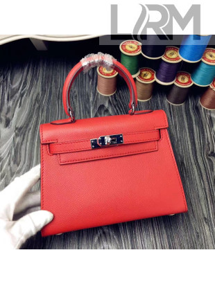 Hermes Original Epsom Leather Kelly 20cm Mini Bag Red