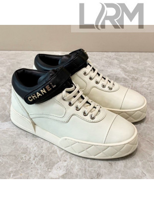 Chanel Lambskin Mid-Top Sneakers G34967 White 2019