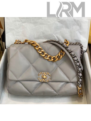 Chanel Lambskin Large Chanel 19 Flap Bag AS1161 Grey 2020 Top Quality