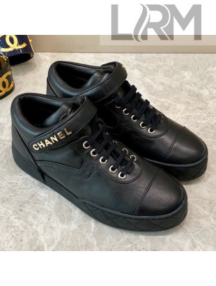 Chanel Lambskin Mid-Top Sneakers G34967 Black 2019