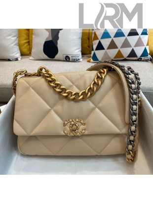 Chanel Lambskin Large Chanel 19 Flap Bag AS1161 Beige 2020 Top Quality