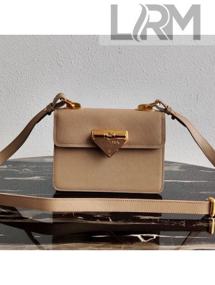 Prada Saffiano Leather Symbole Shoulder Bag 1BD270 Beige 2020