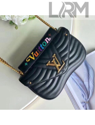 Louis Vuitton Calfskin New Wave Chain MM Bag M51498 Black 2018