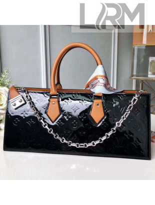 Louis Vuitton Monogram Vernis Leather Sac Tricot Bag M44371 Black 2019