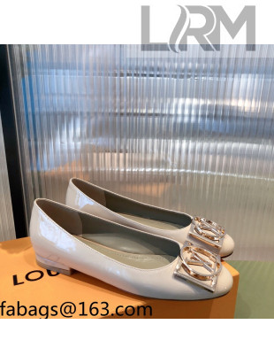 Louis Vuitton Patent Leather LV Buckle Flat Ballerinas Nude 2021 112473