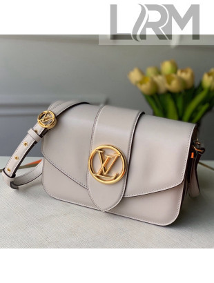 Louis Vuitton LV Pont 9 Shoulder Bag in Smooth Leather M55952 Light Grey 2021