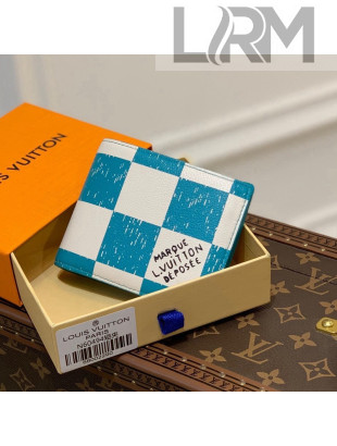 Louis Vuitton Multiple Wallet in Teal Green Damier Checkerboard N60494 2021