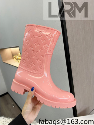 Louis Vuitton Drops Rubber Flat Half Boots Pink 2021 84