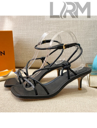 Louis Vuitton Nova Lambskin Strap Sandals 5.5cm Black 2021 