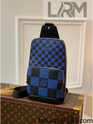 Louis Vuitton Avenue Slingbag in Damier Leather N50024 Navy Blue/Black 2022