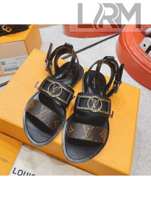 Louis Vuitton Academy Flat Sandals Black 2022