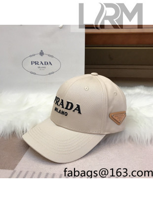 Prada Canvas Baseball Hat White 2022 109