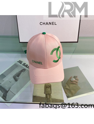 Chanel Canvas Baseball Hat Pink 2022 01