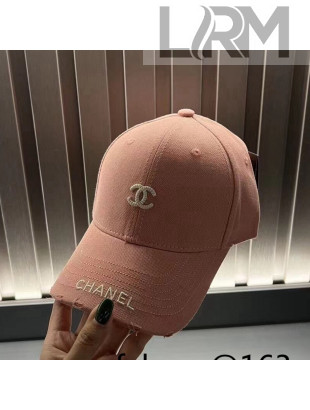 Chanel Canvas Baseball Hat Pink 2022 0401102