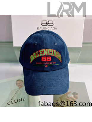 Balenciaga Canvas Baseball Hat Blue 2022 0401108