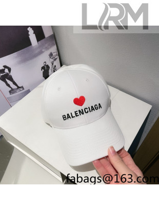Balenciaga Love Canvas Hat White 2022 0401118