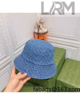 Burberry Denim Bucket Hat Light Blue 2022 040189