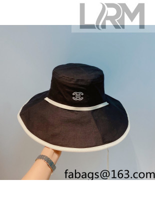 Chanel Canvas Wide Brim Hat Black 2022 72