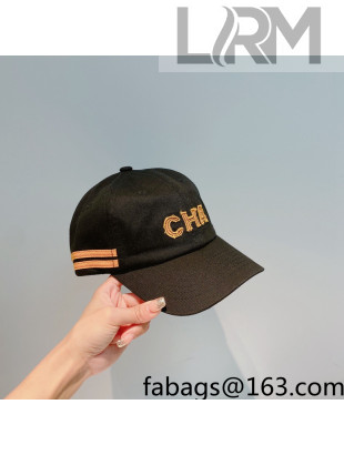Chanel Canvas Baseball Hat Black 2022 86
