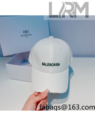 Balenciaga Canvas Baseball Hat White 2022 031043