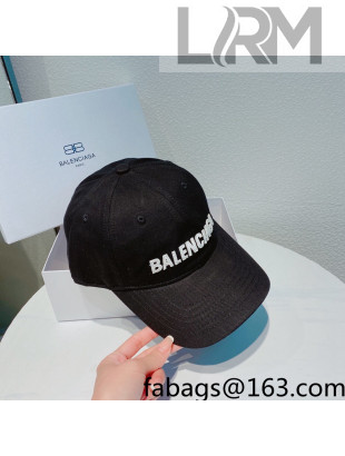 Balenciaga Canvas Baseball Hat Black 2022 040156