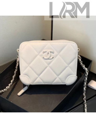 Chanel Quilted Lambskin Box Shoulder Bag AP1132 White 2020