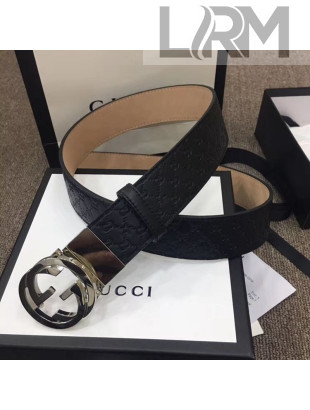 Gucci GG Star Embossed Calfskin Belt 40mm with Interlocking G Buckle Black/Pink/Green/Coffee