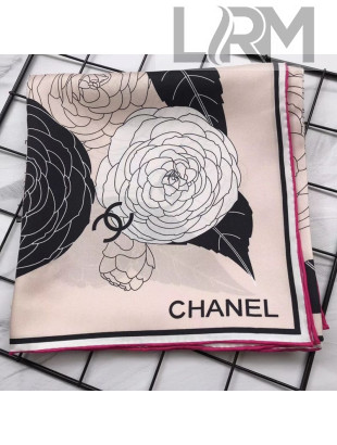 Chanel Silk Twill Square Scarf 90x90 AA6851 Beige 2020