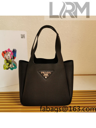 Prada Flou Leather Tote Bag 1BG335 Black 2021 