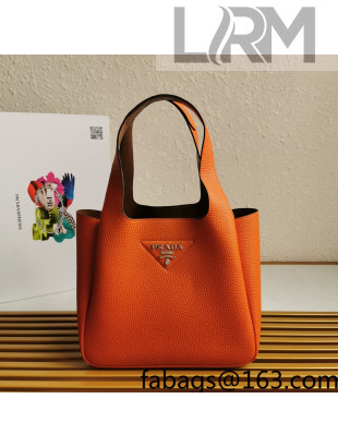 Prada Flou Leather Tote Bag 1BG335 Orange 2021 