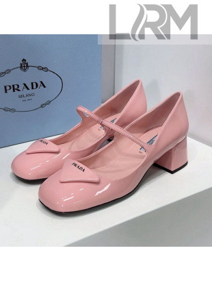 Prada Patent Leather Mary Janes Pumps 5cm Pink 2022 79