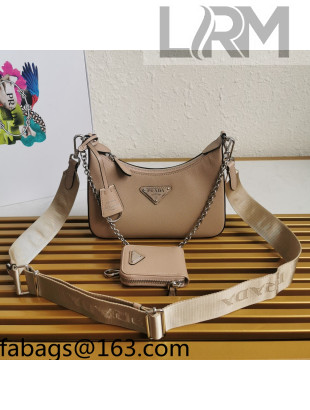Prada Re-Edition 2005 Saffiano Leather Hobo Bag 1BH204 Beige 2022
