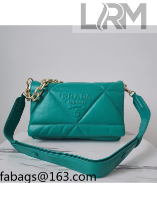Prada Padded Nappa Leather Shoulder Bag 1BD306 Green 2021