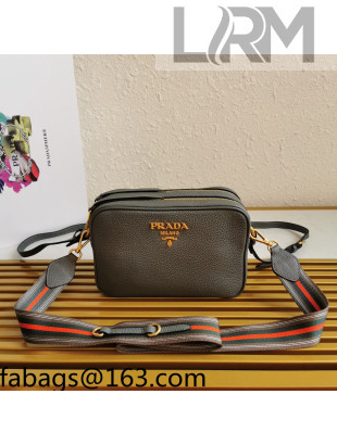 Prada Leather Cross-Body Camera Bag 1BH082 Grey 2022 