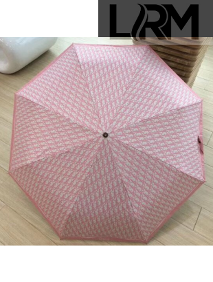 Dior logo pattern umbrella for sun & rain pink