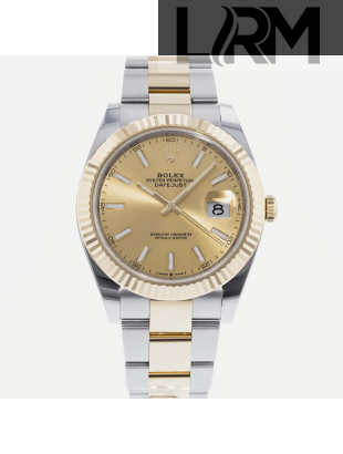 SUPER QUALITY – Rolex Datejust 126333 – Men: Dial Color – Champagne, Bracelet - Yellow Gold Plated, Stainless Steel, Case Size – 41mm, Max. Wrist Size - 6.5 inches
