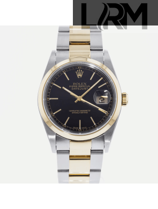SUPER QUALITY – Rolex Datejust 16203 – Men: Dial Color – Black, Bracelet - Yellow Gold Plated, Stainless Steel, Case Size – 36mm, Max. Wrist Size - 7 inches