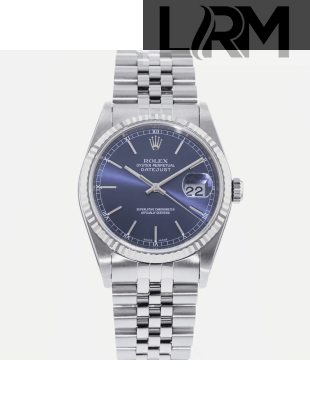 SUPER QUALITY – Rolex Datejust 16234 – Men: Dial Color – Blue, Bracelet - Stainless Steel, Case Size – 36mm, Max. Wrist Size - 7.25 inches