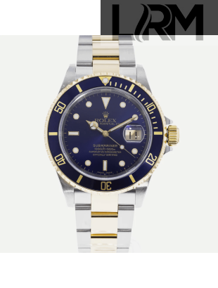 SUPER QUALITY – Rolex Submariner 16613 – Men: Dial Color – Blue, Bracelet - Yellow Gold Plated, Stainless Steel, Case Size – 40mm , Max. Wrist Size - 7.25 inches
