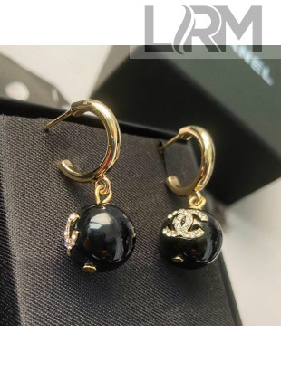 Chanel Short Earrings Black 2022 040203