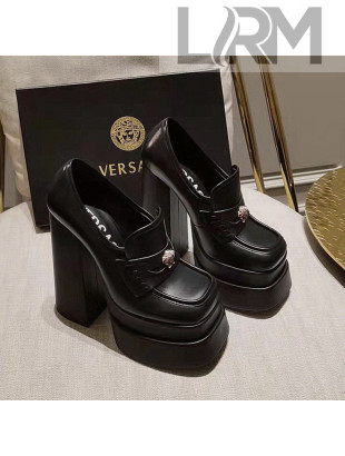Versace Intrico High Heel Platform Loafers Pumps 15.5cm Black 2022 