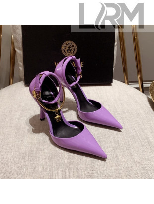 Versace Glazed Calfskin Pumps 11cm Purple 2022 031915