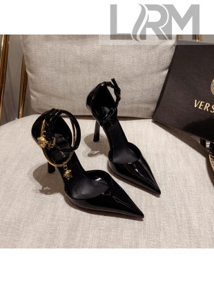 Versace Glazed Calfskin Pumps 11cm Black 2022 031919
