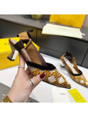 Fendi Colibri Karligraphy Slingback Pumps 6cm in Mesh and Embroidery Gold 2021 