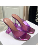 Amina Muaddi TPU Heel Slide Sandals 9.5cm Purple 2021 45