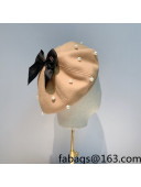 Chanel Pearl Bow Beret Hat Camel Brown 2021 122209
