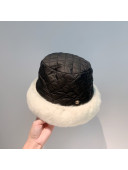 Chanel Rabbit Fur and Cotton Padded Bucket Hat Black/White 2021 62