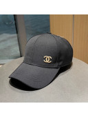 Chanel Canvas Baseball Hat Black 2021 83