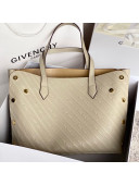 Givenchy Bond Tote Bag in Logo Embossed Calfskin Light Beige 2021