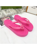 Gucci Platform Thong Slide Sandals All Pink 2021